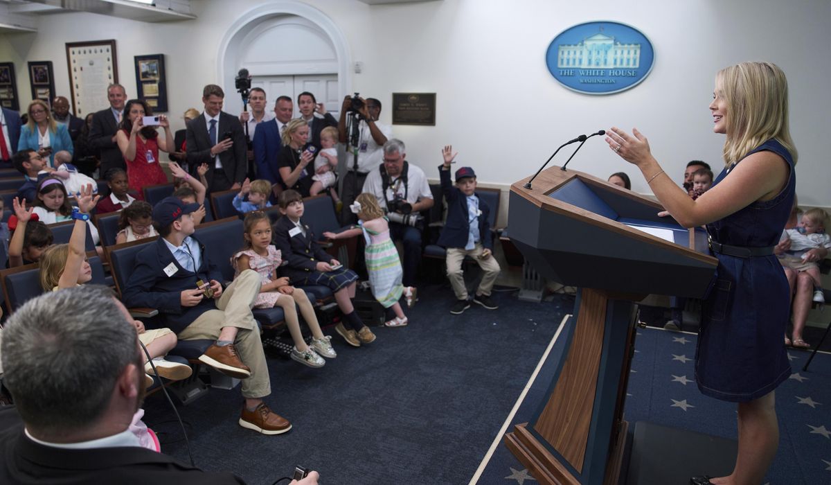 NextImg:Karoline Leavitt put through her paces when children take over the White House briefing room