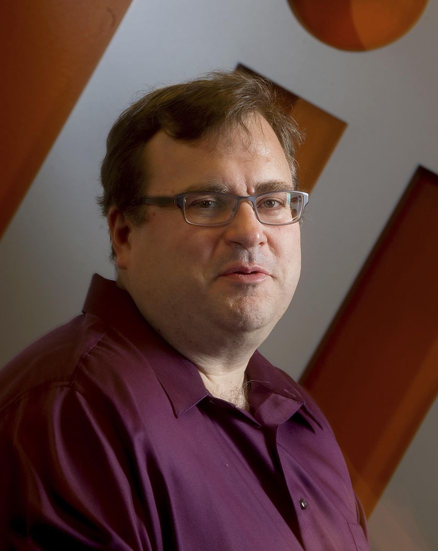 LinkedIn co-founder Reid Hoffman sits in the lobby of LinkedIn's Mountain View, Calif., headquarters on Tuesday, May 7, 2013. (AP Photo/Noah Berger) **FILE**