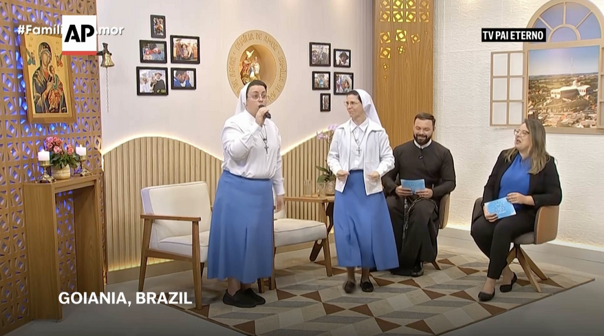 Two Brazilian nuns have gone viral after dropping an impromptu beatbox and dance session during a Catholic television program. Image credit: video screenshot via Associated Press.