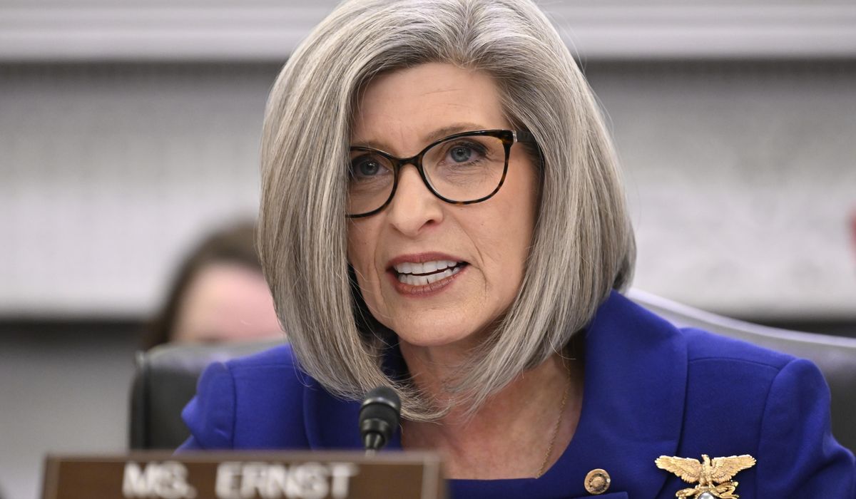 NextImg:Ernst draws groans at Iowa town hall after retort on Medicaid cuts, saying ‘we all are going to die’