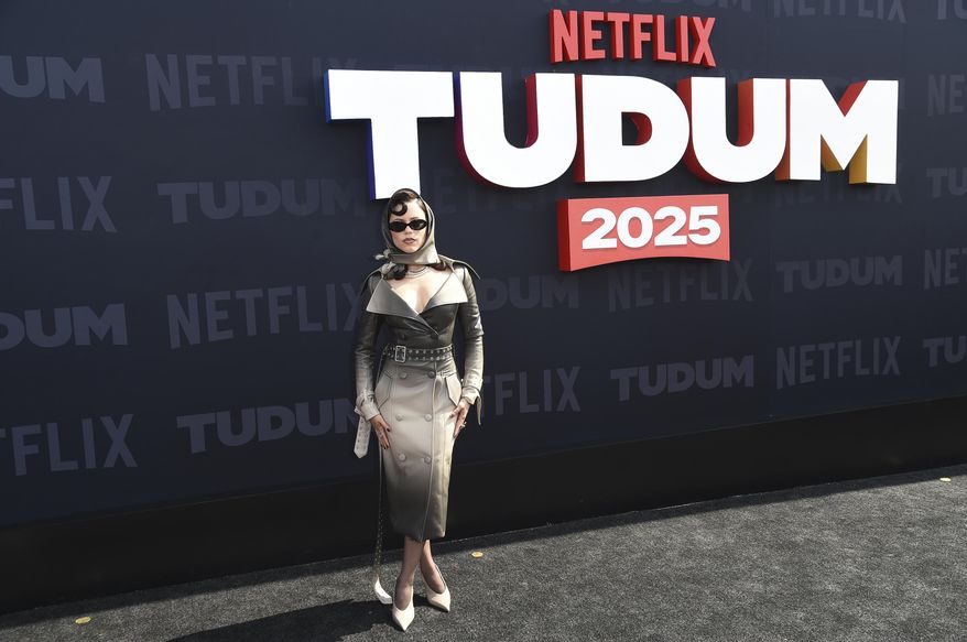 Jenna Ortega arrives at Netflix TUDUM 2025: The Live Event on Saturday, May 31, 2025, at Kia Forum in Inglewood, Calif. (Photo by Richard Shotwell/Invision/AP)