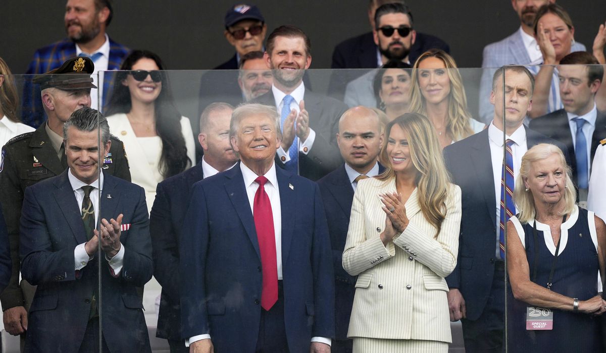 NextImg:WATCH: President Trump arrives on stage for military parade