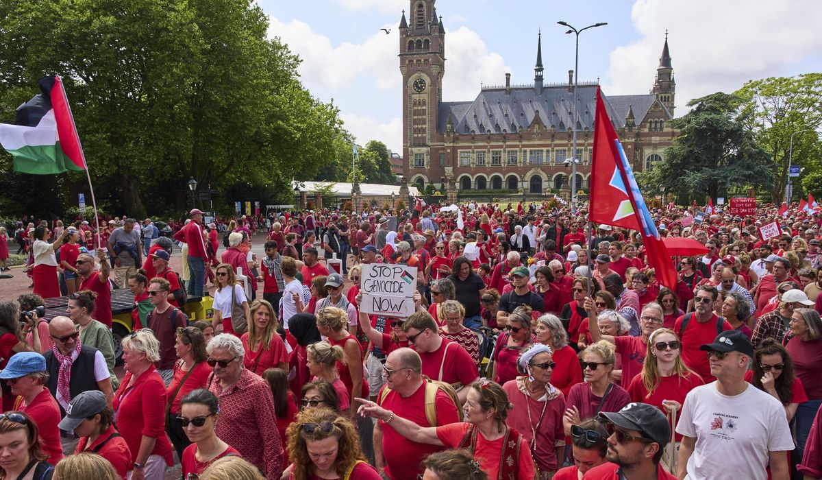 NextImg:Huge turnout at a second Dutch protest seeking government action against Israel
