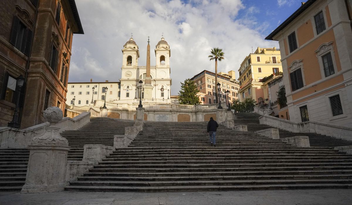 NextImg:Elderly man drives down Spanish Steps in Rome
