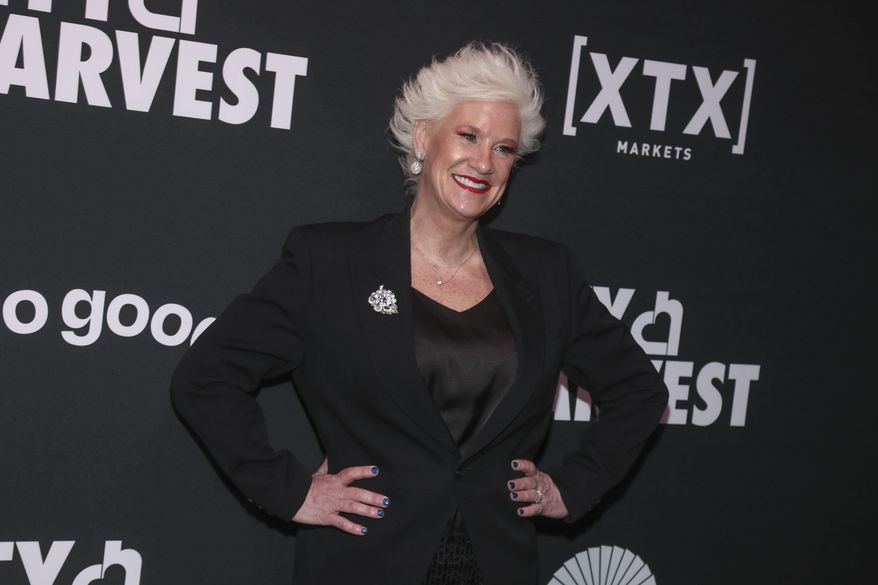 Chef Anne Burrell attends City Harvest Presents The 2025 Gala: Carnaval, on April 22, 2025, in New York. (Photo by Andy Kropa/Invision/AP, File)