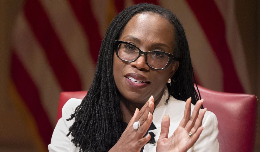 Supreme Court Justice Ketanji Brown Jackson speaks to the 2025 Supreme Court Fellows Program, Feb. 13, 2025, at the Library of Congress in Washington. (AP Photo/Jacquelyn Martin, Pool, File)