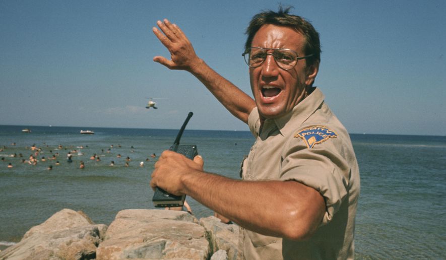 This image released by Peacock shows Roy Scheider in a scene from "Jaws." (Peacock/Universal Pictures via AP)