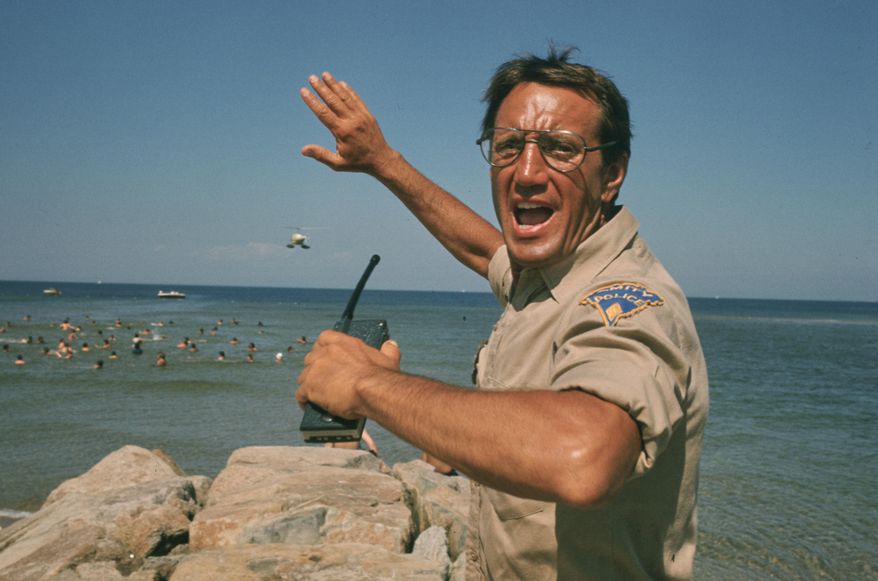 This image released by Peacock shows Roy Scheider in a scene from "Jaws." (Peacock/Universal Pictures via AP)