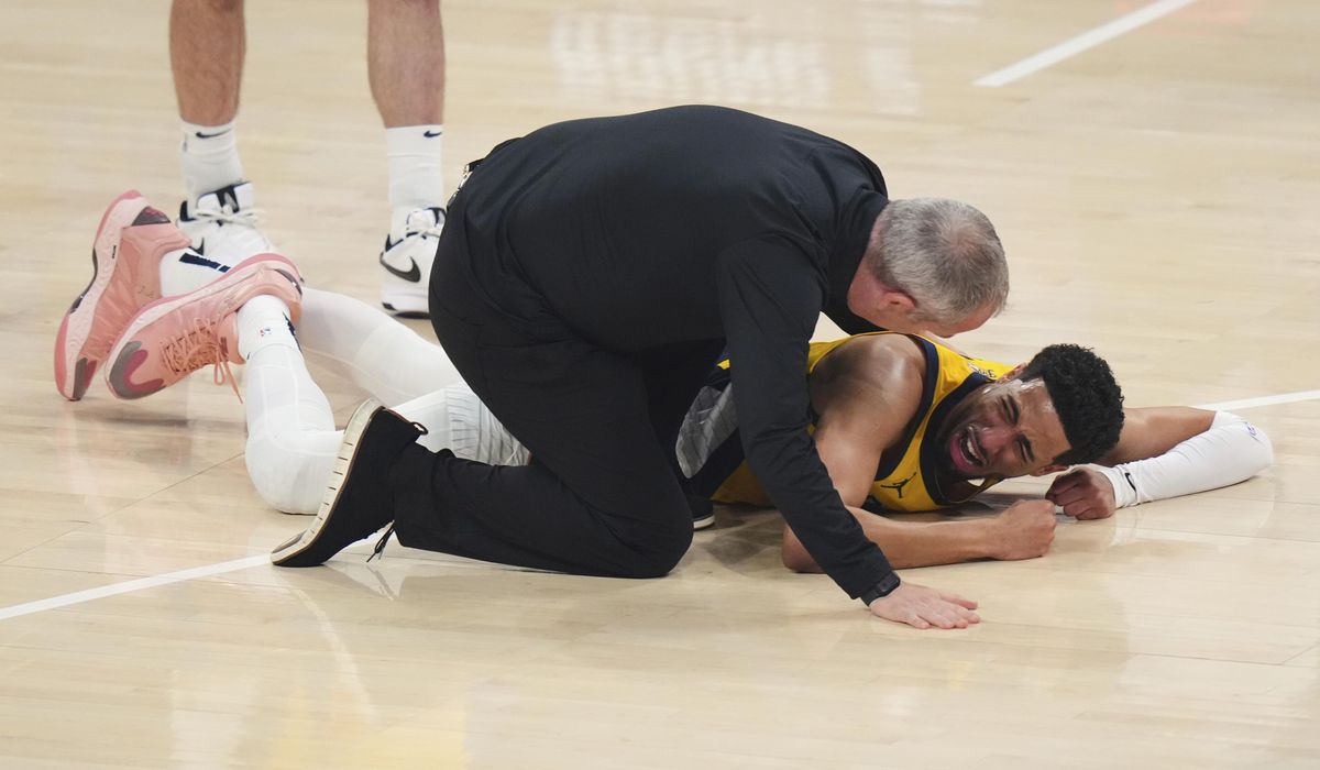 NextImg:Pacers’ Haliburton suffers lower right leg injury, ruled out of NBA Finals’ Game 7