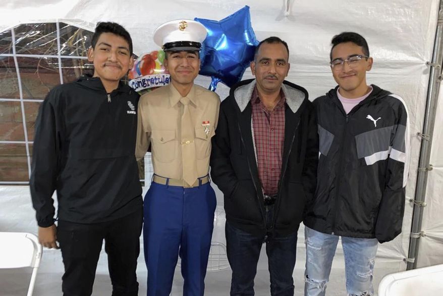 This undated photo provided by Alejandro Barranco, shows members of the Barranco family, from left to right; Emanuel Barranco, Alejandro Barranco, Narciso Barranco and Jose Luis Barranco. (Alejandro Barranco via AP)