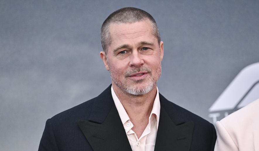 Brad Pitt attends the world premiere of "F1 The Movie" on Monday, June 16, 2025, in Times Square in New York. (Photo by Evan Agostini/Invision/AP)