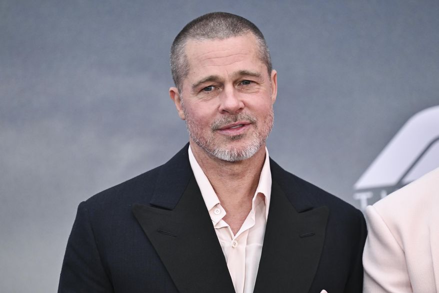 Brad Pitt attends the world premiere of "F1 The Movie" on Monday, June 16, 2025, in Times Square in New York. (Photo by Evan Agostini/Invision/AP)
