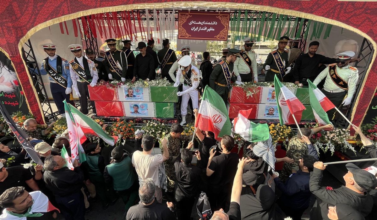 NextImg:Hundreds of thousands mourn top Iranian military commanders and scientists killed in Israeli strikes