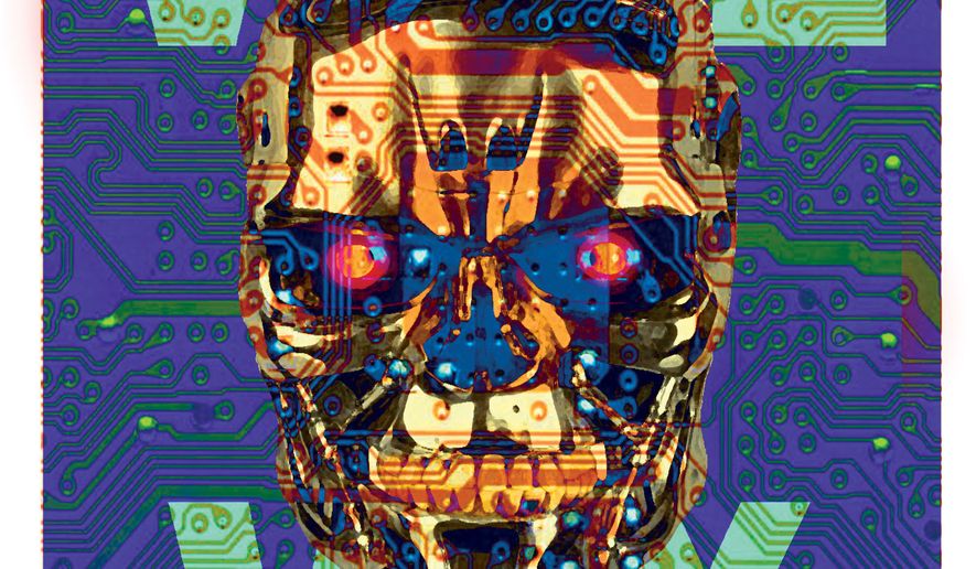 Artificial intelligence (AI) running as a political candidate illustration by Alexander Hunter/The Washington Times