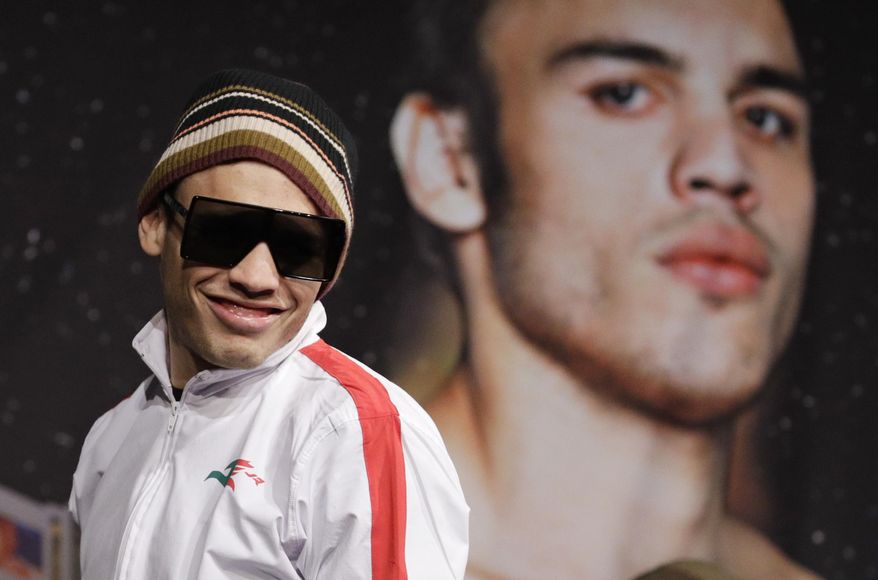Julio Cesar Chavez Jr. attends a news conference in Las Vegas, May 3, 2017. (AP Photo/John Locher) **FILE**