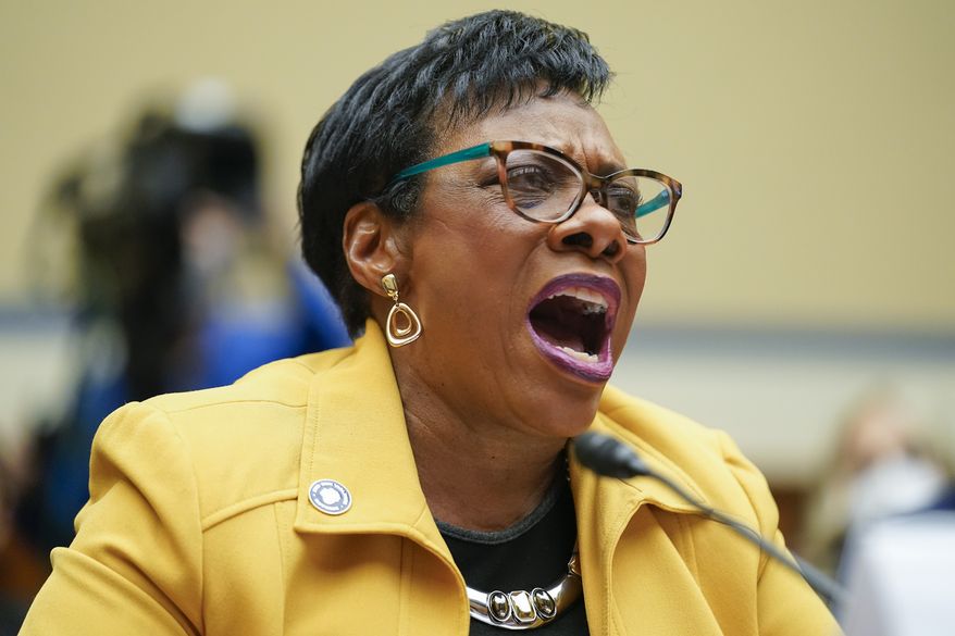 National Education Association President Becky Pringle testifies during a House Committee on Oversight and Reform hearing on gun violence on Capitol Hill in Washington, Wednesday, June 8, 2022. (AP Photo/Andrew Harnik, Pool) **FILE**