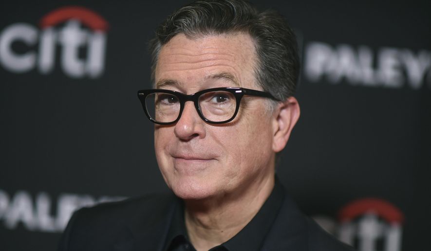 Stephen Colbert arrives at a screening of "The Late Show with Stephen Colbert," during PaleyFest, April 21, 2024, at the Dolby Theatre in Los Angeles. (Photo by Richard Shotwell/Invision/AP, File)