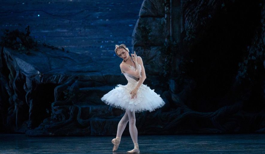 Gillian Murphy performs the role of Odette in "Swan Lake" on July 6, 2022 in New York. (Rosalie O'Connor via AP)