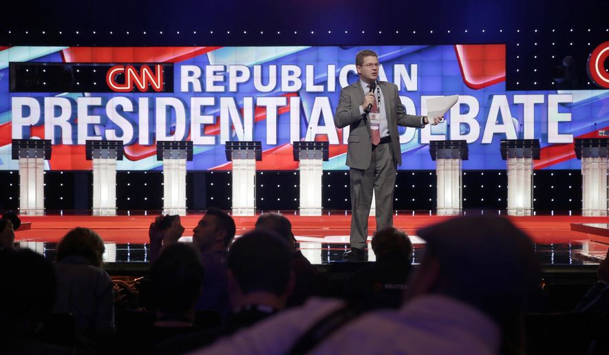 CNN Washington bureau chief Sam Feist talks to members of the press during the Republican presidential debate at the Venetian Hotel & Casino on Tuesday, Dec. 15, 2015, in Las Vegas. (AP Photo/Chris Carlson,File)