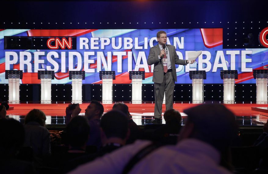 CNN Washington bureau chief Sam Feist talks to members of the press during the Republican presidential debate at the Venetian Hotel & Casino on Tuesday, Dec. 15, 2015, in Las Vegas. (AP Photo/Chris Carlson,File)