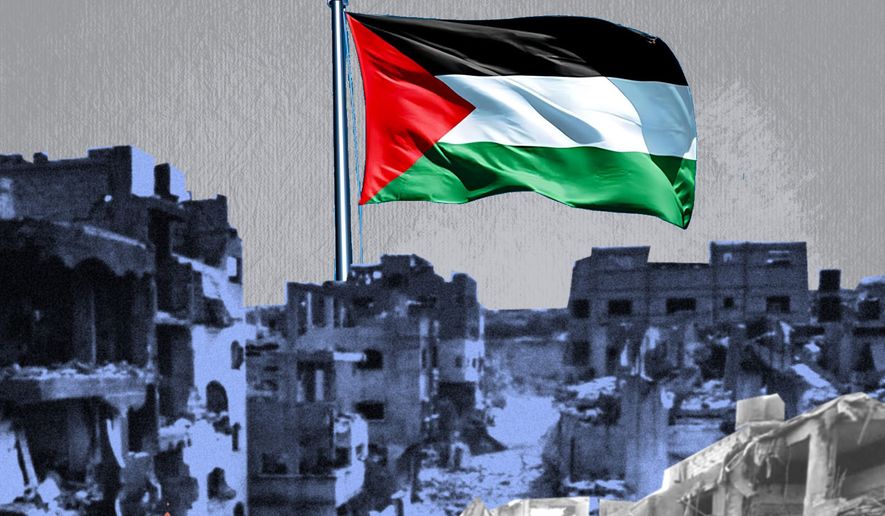 Palestinian state in France illustration by Linas Garsys / The Washington Times