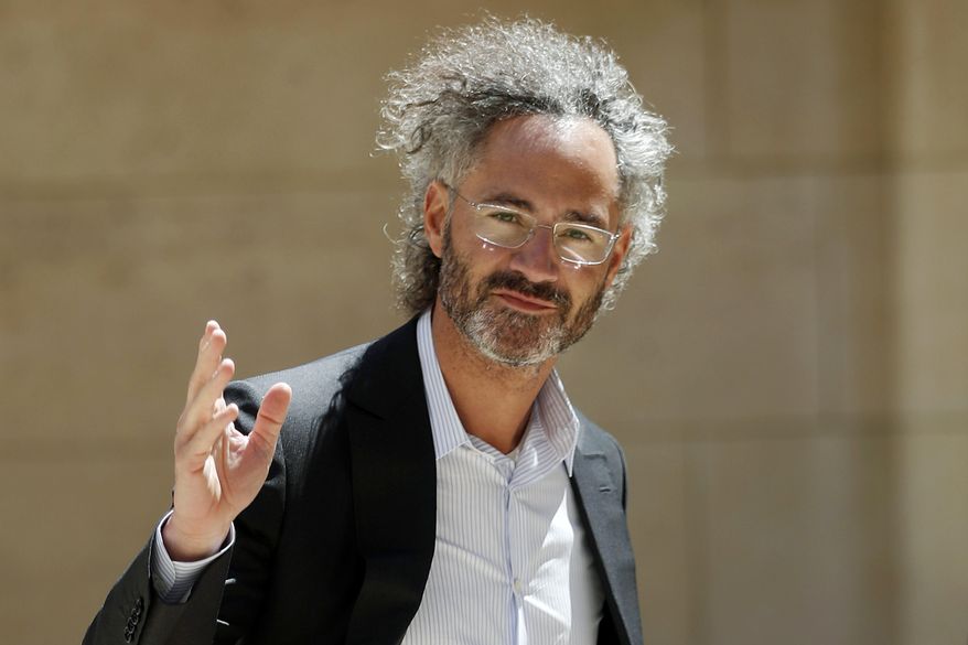 In this Wednesday, May 15, 2019, file photo, Palantir CEO Alex Karp arrives for the Tech for Good summit in Paris. (AP Photo/Thibault Camus, File)