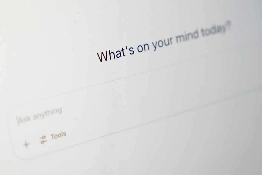 Chat GPT's landing page is seen on a computer screen, Monday, Aug. 4, 2025, in Chicago. (AP Photo/Kiichiro Sato)