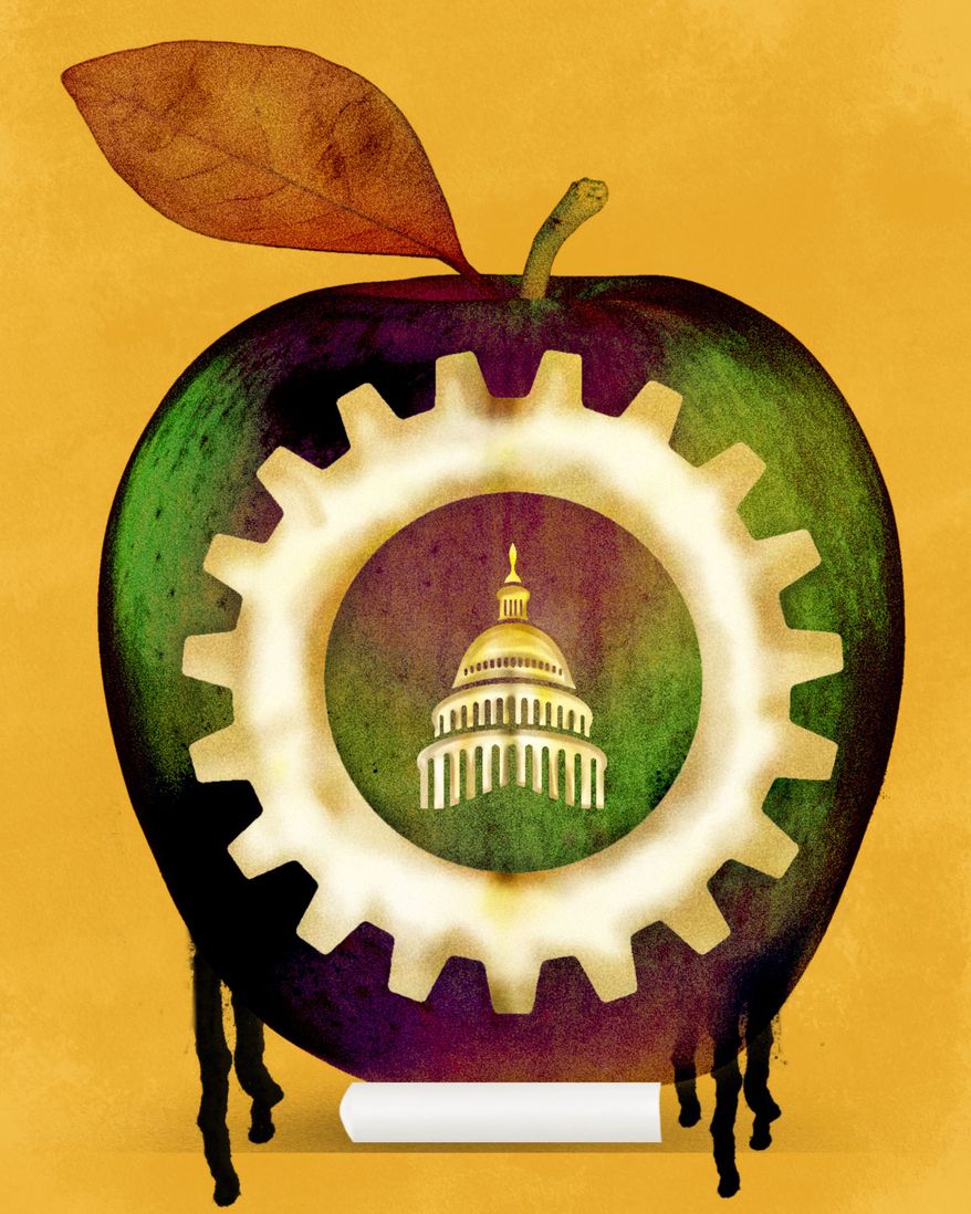 Teachers unions and politics illustration by Linas Garsys / The Washington Times