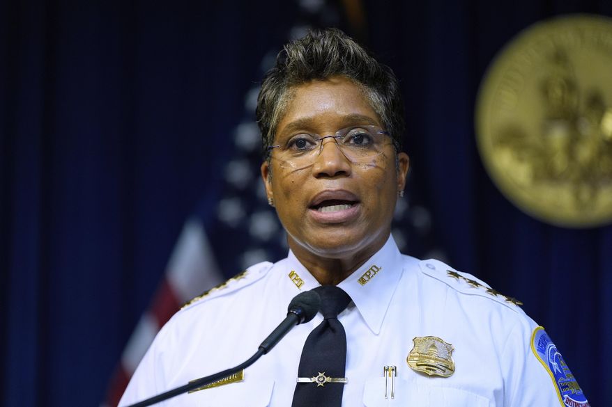 Metropolitan Police Department Chief Pamela Smith speaks during a news conference with D.C. Mayor Muriel Bowser on President Donald Trump's plan to place Washington police under federal control and deploy National Guard troops to Washington, Aug. 11, 2025, in Washington. (AP Photo/Julia Demaree Nikhinson, File)