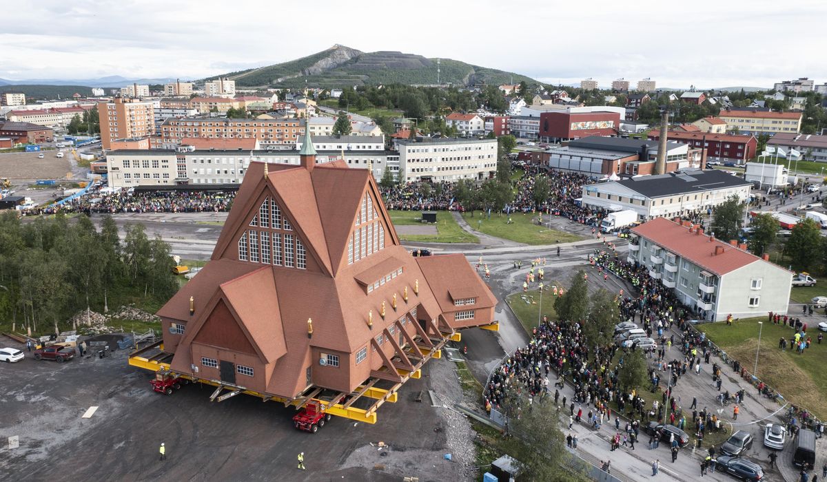 NextImg:This Swedish church is being moved down the road before a mine swallows its town