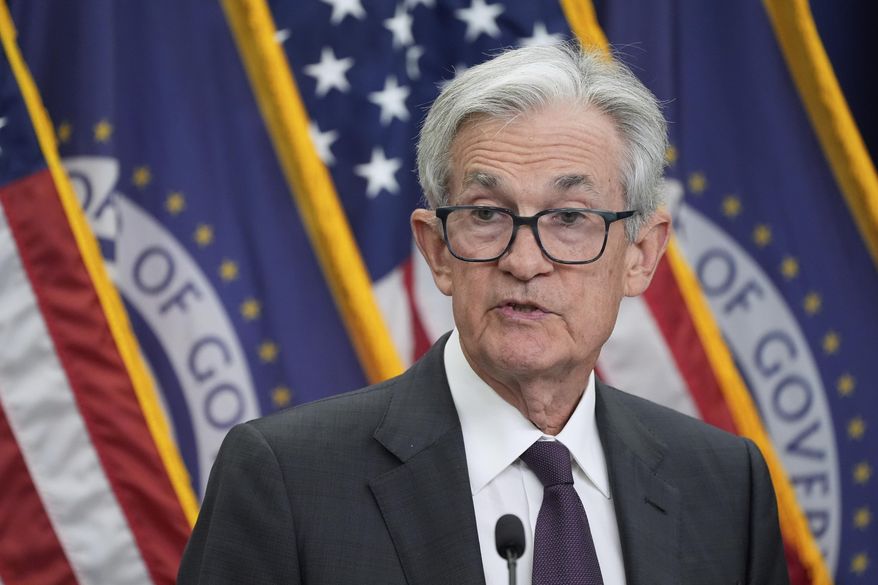 Federal Reserve Chairman Jerome Powell, speaks during a news conference following the July 29-30, 2025, Federal Open Market Committee meeting, Wednesday, July 30, 2025, in Washington. (AP Photo/Manuel Balce Ceneta) ** FILE* *