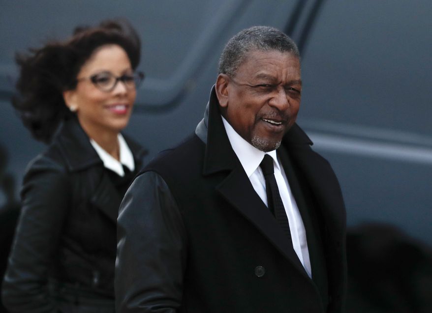 BET founder Robert Johnson arrives at the Trump National Golf Club Bedminster clubhouse, Sunday, Nov. 20, 2016, in Bedminster, N.J., to meet with President-elect Donald Trump. (AP Photo/Carolyn Kaster) **FILE**