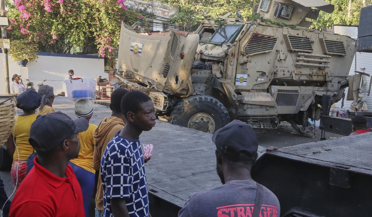 NextImg:Armored vehicle accident in Haiti kills 2 and injures 8 Kenyan police officers