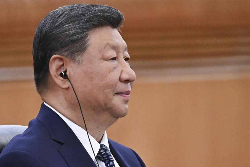 Chinese President Xi Jinping attends a meeting with Russian President Vladimir Putin at The Great Hall of the People in Beijing, China, Tuesday, Sept. 2, 2025. (Sergei Bobylev, Sputnik, Kremlin Pool Photo via AP)