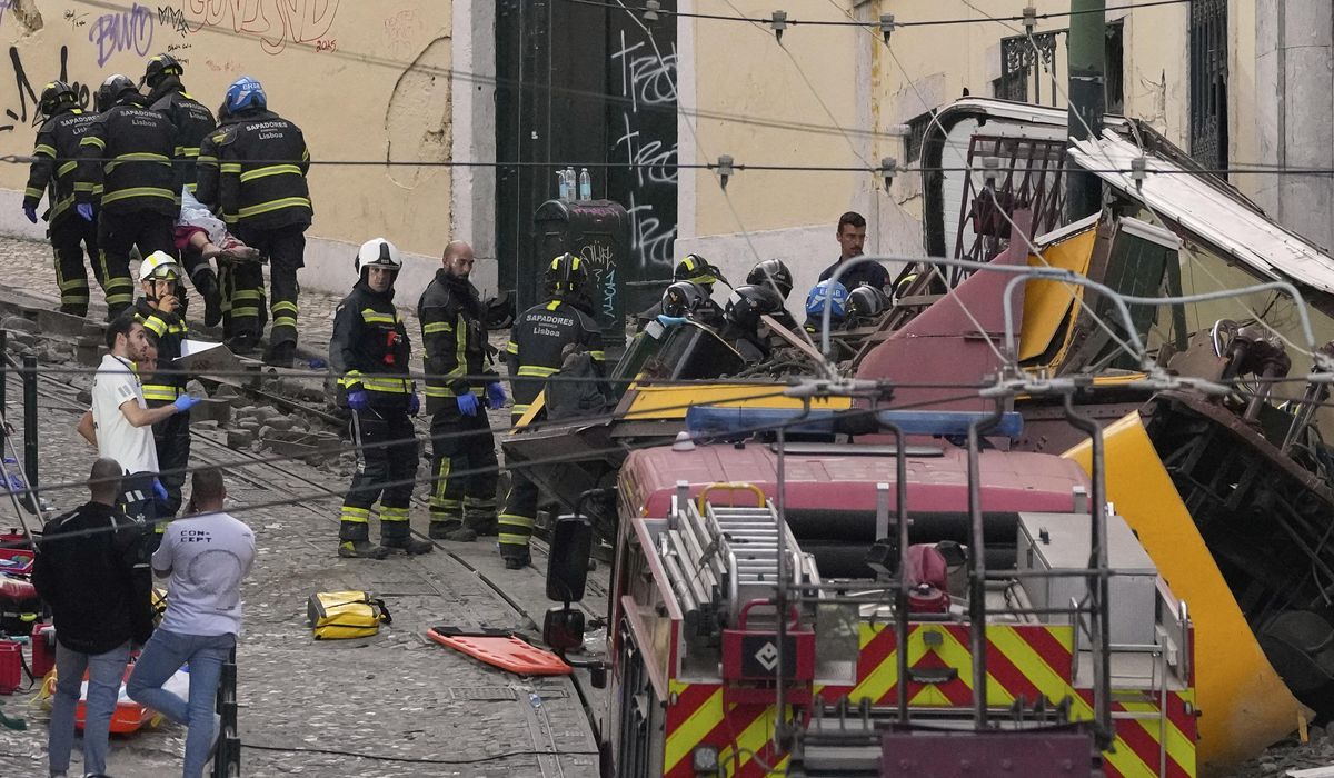 NextImg:Landmark streetcar in Lisbon derails, killing 15 people