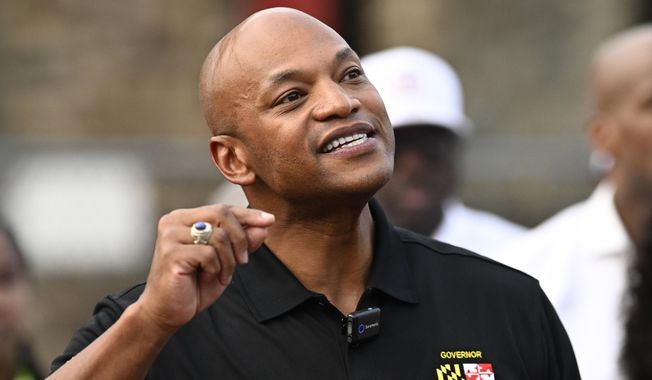 Maryland Gov. Wes Moore speaks during a news conference, Friday, Sept. 5, 2025, in Baltimore. (AP Photo/Nick Wass)
