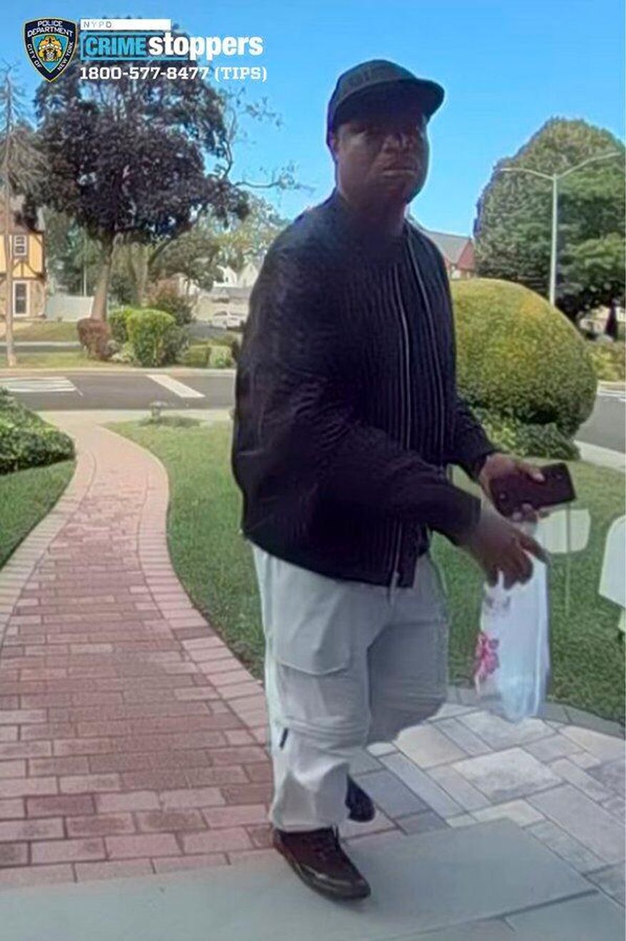 This image provided by the New York City Police Department Tuesday, Sept. 9, 2025, shows Jamel McGriff, a suspect in a double homicide, robbery, and arson which took place Monday, Sept. 8, 2025, in New York. (NYPD via AP)