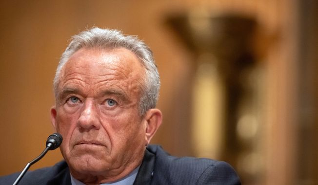 Secretary of Health and Human Services Robert F. Kennedy Jr., appears before the Senate Finance Committee, on Capitol Hill in Washington, Thursday, Sept. 4, 2025. (AP Photo/Mark Schiefelbein)