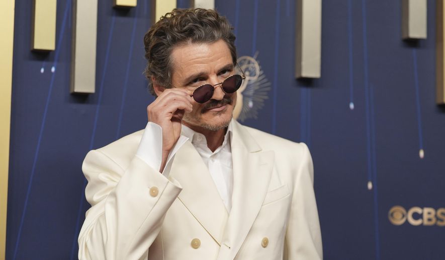 Pedro Pascal arrives at the 77th Primetime Emmy Awards on Sunday, Sept. 14, 2025, at the Peacock Theater in Los Angeles. (AP Photo/Jae C. Hong)