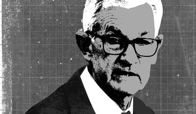 Federal Reserve Chairman Jerome Powell illustration by Linas Garsys / The Washington Times