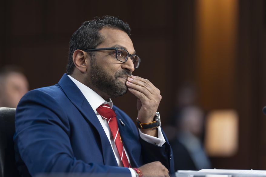 FBI Director Kash Patel appears before the Senate Judiciary Committee for his first oversight hearing where he is facing questions about the investigation into Charlie Kirk's killing as well as the recent firings of senior officials who have accused Patel of illegal political retribution, at the Capitol in Washington, Tuesday, Sept. 16, 2025. (AP Photo/J. Scott Applewhite)