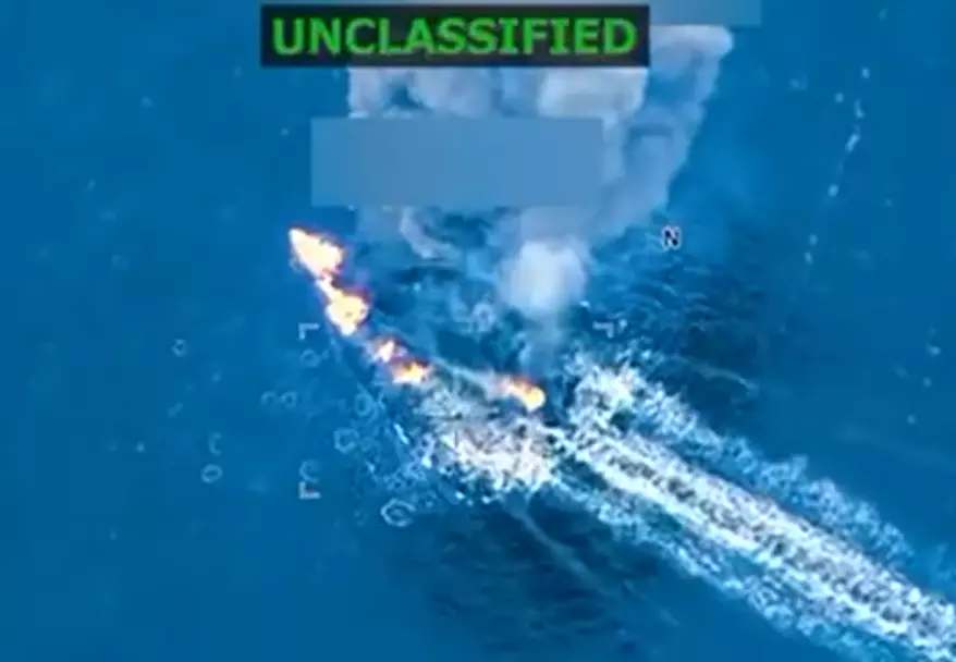 President Trump said Friday the U.S. military has carried out its third fatal strike against an alleged drug smuggling vessel this month. Trump in a social media posting said the strike killed three and was carried out against a vessel “affiliated with a Designated Terrorist Organization conducting narcotrafficking in the USSOUTHCOM area of responsibility.” (Screen grab of Truth Social video)