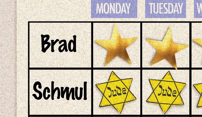 Antisemitism's spread in public schools illustration by Alexander Hunter/The Washington Times