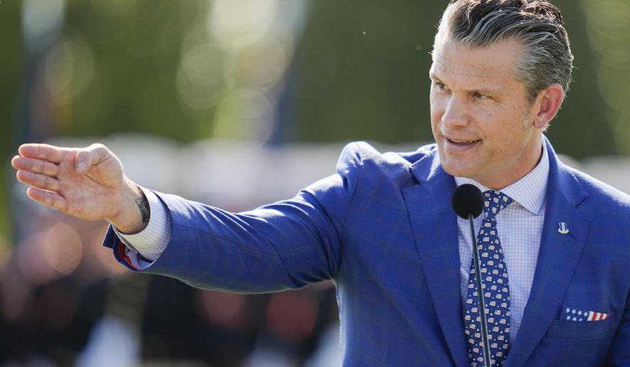 Defense Secretary Pete Hegseth speaks during the POW/MIA National Recognition Day Ceremony at the Pentagon, Friday, Sept. 19, 2025, in Washington. (AP Photo/Julia Demaree Nikhinson)