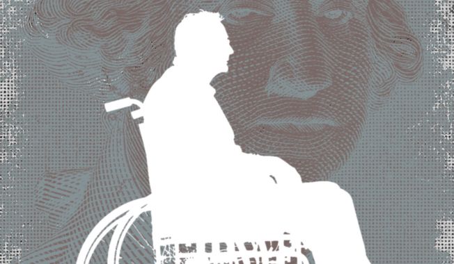 Wages for the disabled and the Americans with Disabilities Act illustration by Linas Garsys / The Washington Times