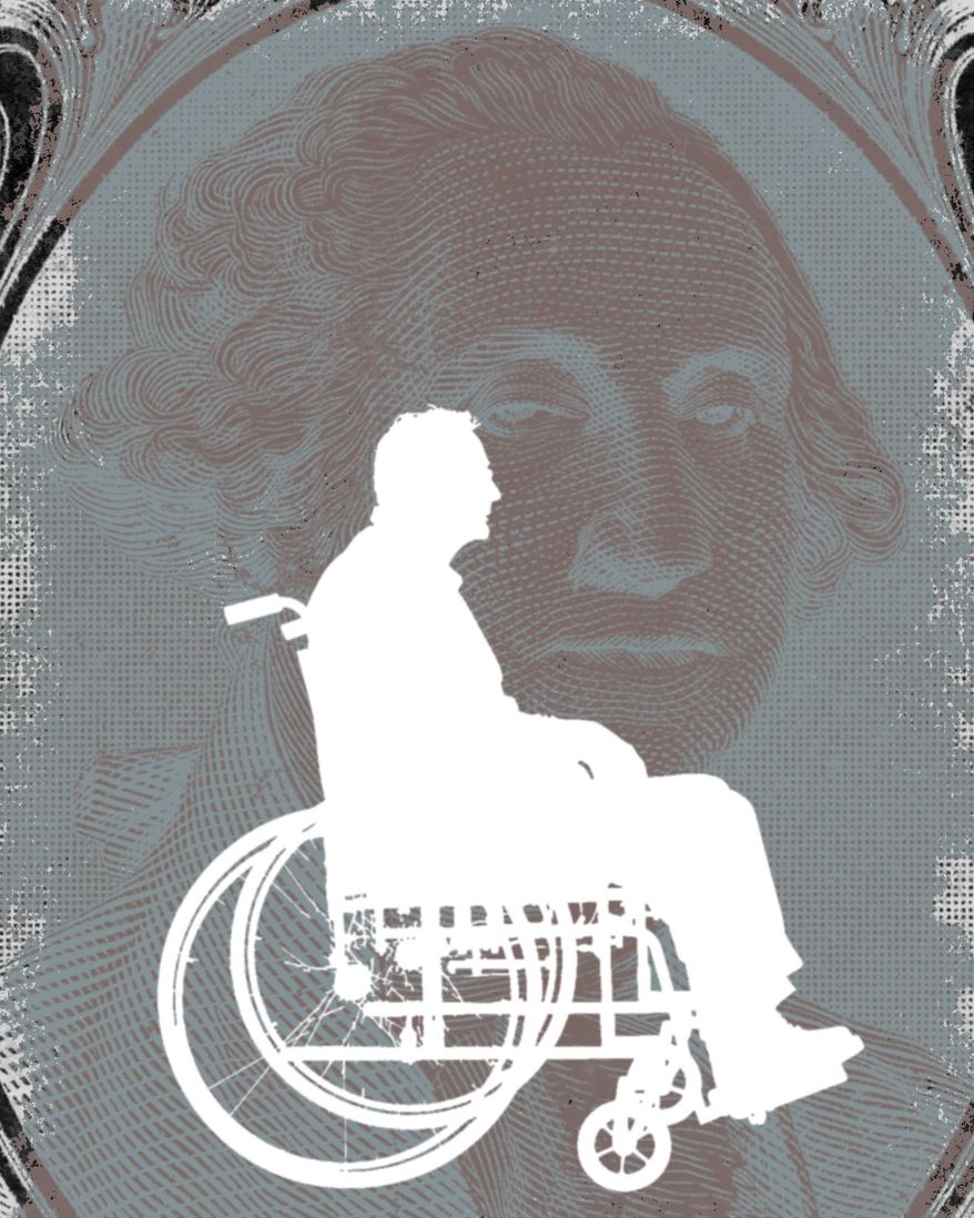 Wages for the disabled and the Americans with Disabilities Act illustration by Linas Garsys / The Washington Times