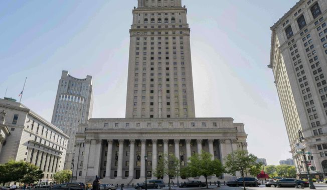 A view of the Thurgood Marshall U.S. Courthouse in Manhattan, N.Y., where the Second Circuit Court of Appeals is seated, on Oct. 7, 2020. (AP Photo/Mark Lennihan, File)