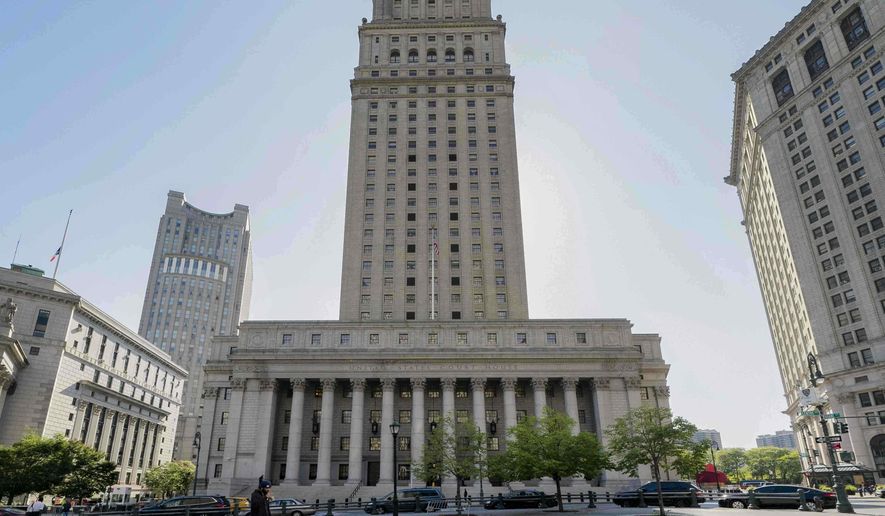 A view of the Thurgood Marshall U.S. Courthouse in Manhattan, N.Y., where the Second Circuit Court of Appeals is seated, on Oct. 7, 2020. (AP Photo/Mark Lennihan, File)