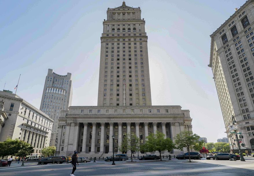 A view of the Thurgood Marshall U.S. Courthouse in Manhattan, N.Y., where the Second Circuit Court of Appeals is seated, on Oct. 7, 2020. (AP Photo/Mark Lennihan, File)