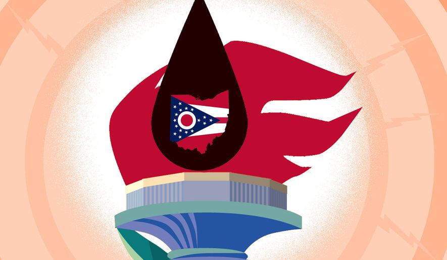 Ohio energy policy illustration by Linas Garsys / The Washington Times
